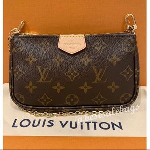 New Multi Mini Pochette Accessoires w/ gold chain